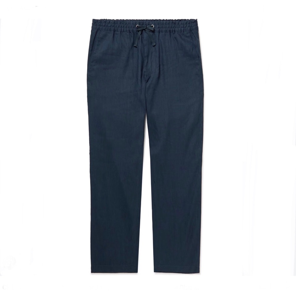 Club Monaco Navy Linen-Blend Pants